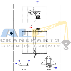 Крышка топливного бака с ключом TADANO 361-028-35100 для CL-500-1
