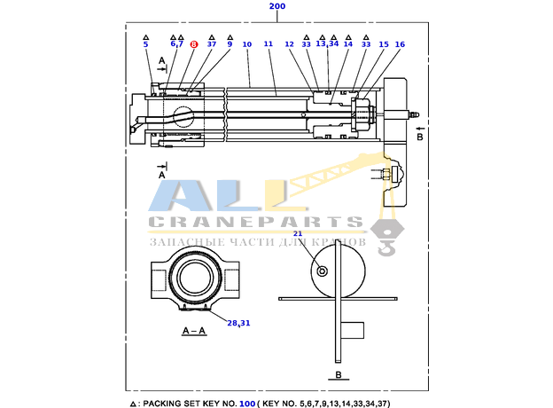Кожух штока TADANO 360-536-96000 для CL-500-1