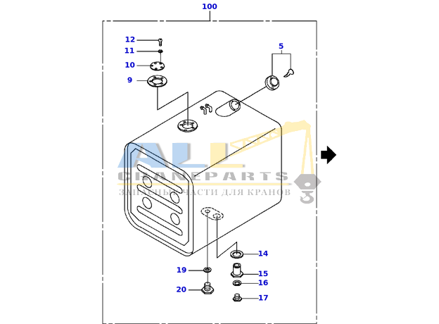 Крышка TADANO 361-018-75030 для CL-500-1