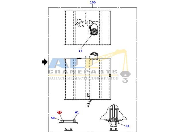 Крышка TADANO 361-018-75030 для CL-500-1