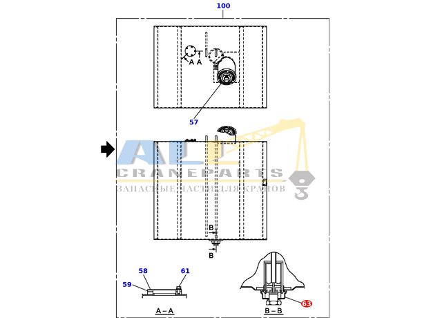 Сетчатый фильтр в сборе TADANO 361-018-75060 для CL-500-1