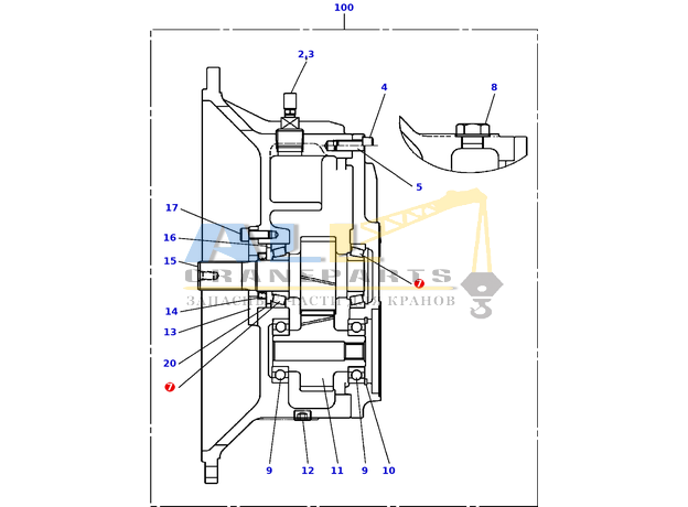 Конический роликовый подшипник TADANO 364-020-85010 для CL-500-1