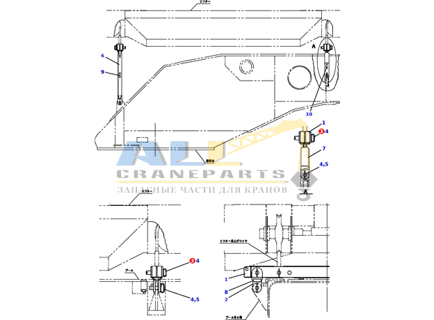 Палец TADANO 370-001-49540 для CL-500-1