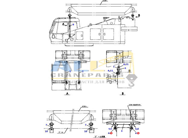 Палец TADANO 370-001-87550 для CL-500-1