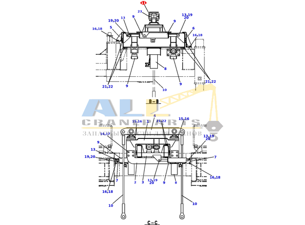 Палец TADANO 370-001-89830 для CL-500-1