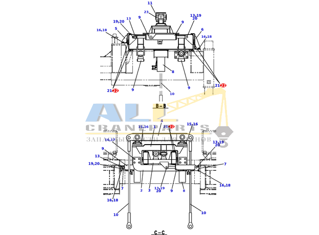 Направляющая пластина TADANO 370-020-00030 для CL-500-1