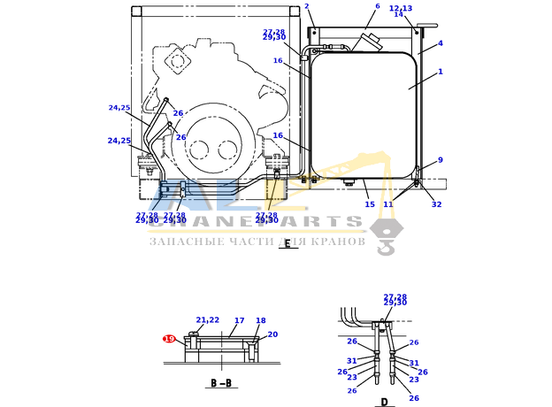 Адаптер TADANO 444-209-90200 для CL-500-1