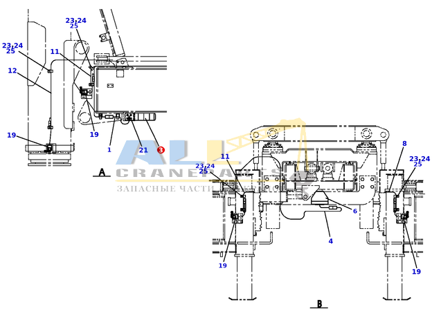 Фонарь в сборе TADANO 753-500-11300 для CL-500-1