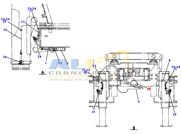 Фонарь в сборе со жгутом проводов TADANO 753-500-11600 для CL-500-1