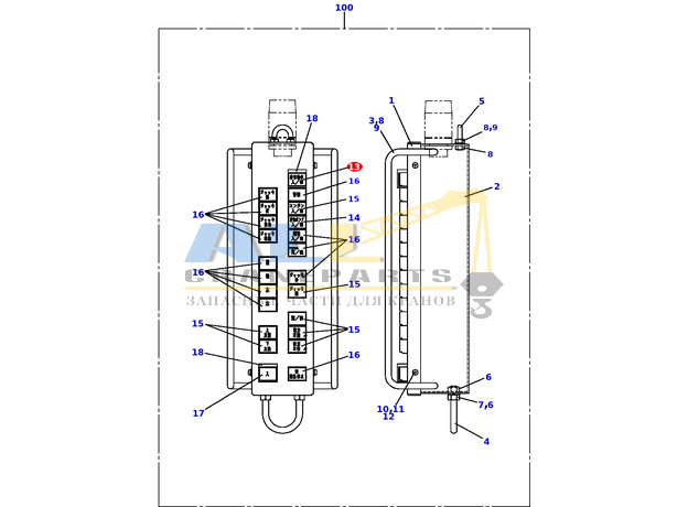 Кнопочный выключатель TADANO 754-300-15410 для CL-500-1