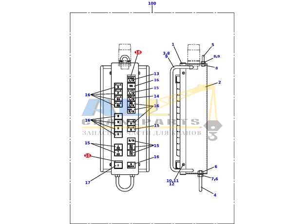 Крышка TADANO 754-300-15460 для CL-500-1