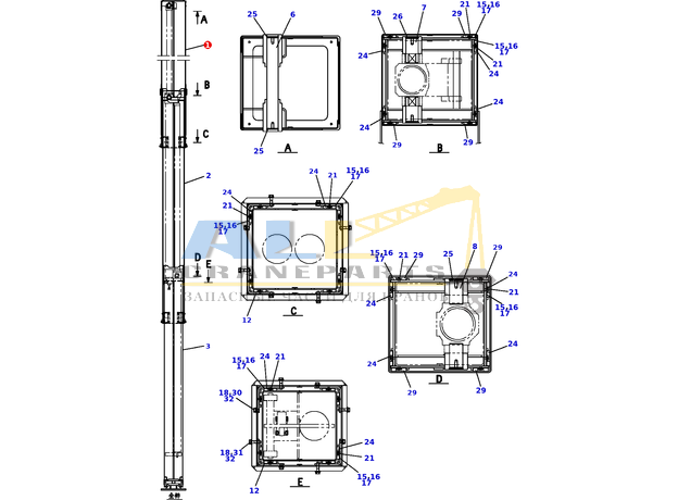 Наружный корпус TADANO 756-100-14000 для CL-500-1