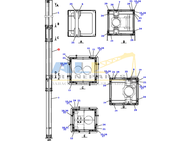 Внутренний корпус TADANO 756-100-16000 для CL-500-1