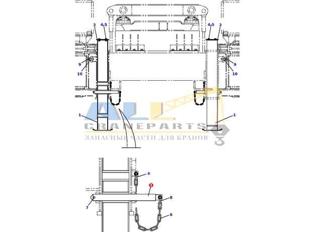 Палец TADANO 756-200-17300 для CL-500-1