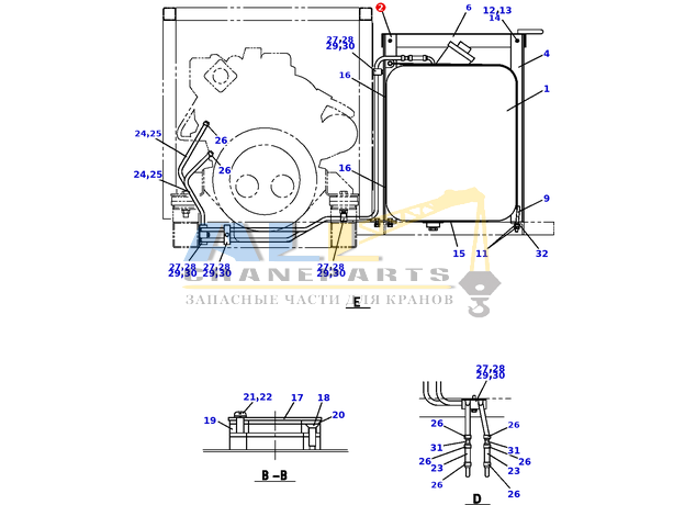 Опора TADANO 757-900-21100 для CL-500-1