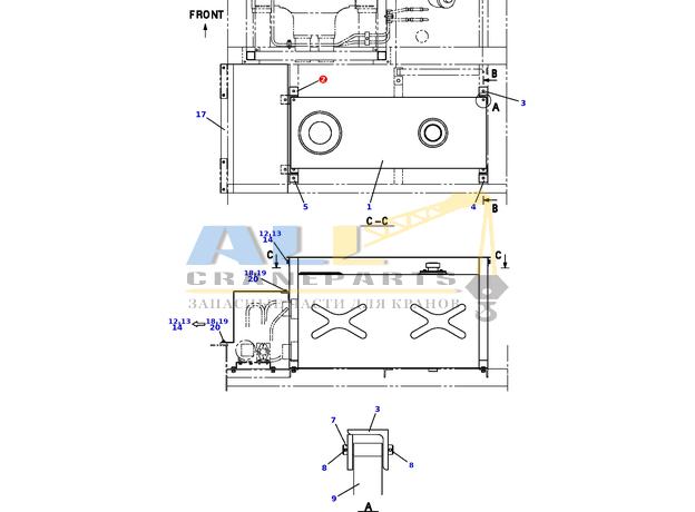 Опора TADANO 757-900-22100 для CL-500-1