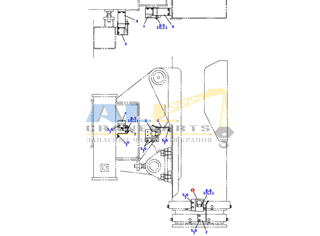 Опора TADANO 757-900-25110 для CL-500-1