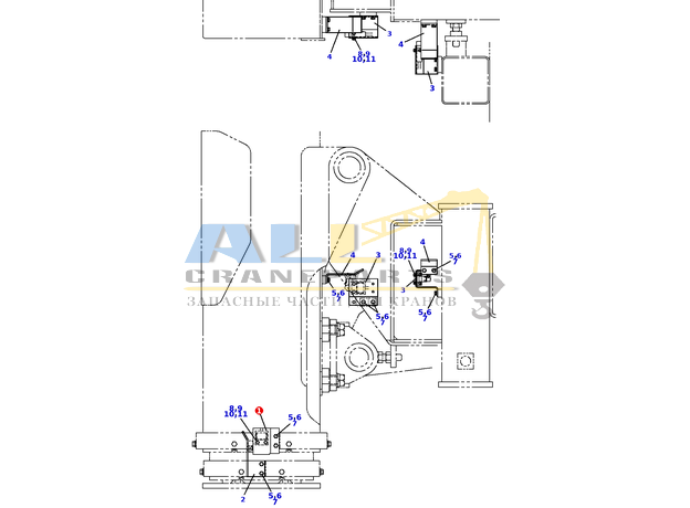 Опора TADANO 757-900-26110 для CL-500-1