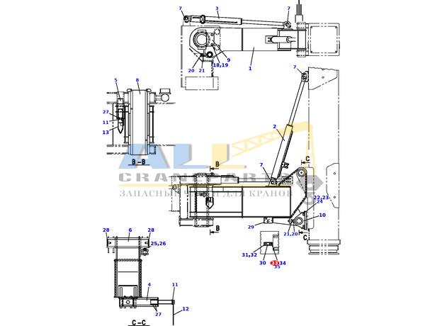 Машинный винт TADANO 801-728-04014 для CL-500-1