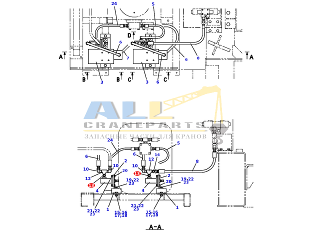 Соединительный штуцер TADANO 803-060-40020 для CL-500-1