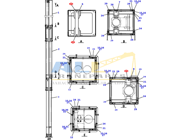 Стопорное кольцо TADANO 806-021-10450 для CL-500-1