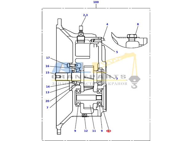 Стопорное кольцо TADANO 806-021-10620 для CL-500-1