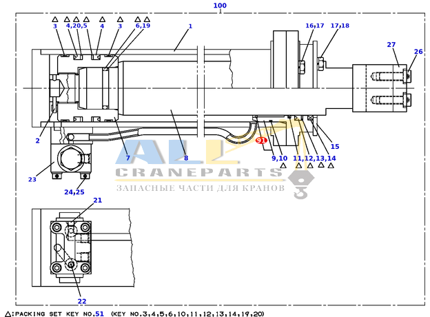 Стопорное кольцо TADANO 806-121-10860 для CL-500-1
