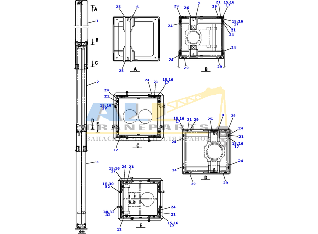 Пресс-маслёнка TADANO 824-582-02000 для CL-500-1
