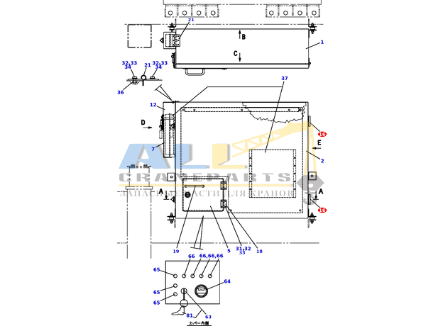 Петля TADANO 824-641-00201 для CL-500-1
