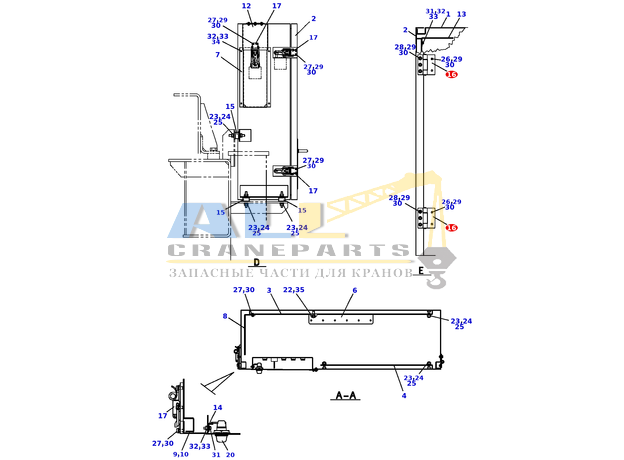 Петля TADANO 824-641-00201 для CL-500-1