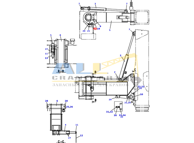 Болт TADANO 901-015-16040 для CL-500-1