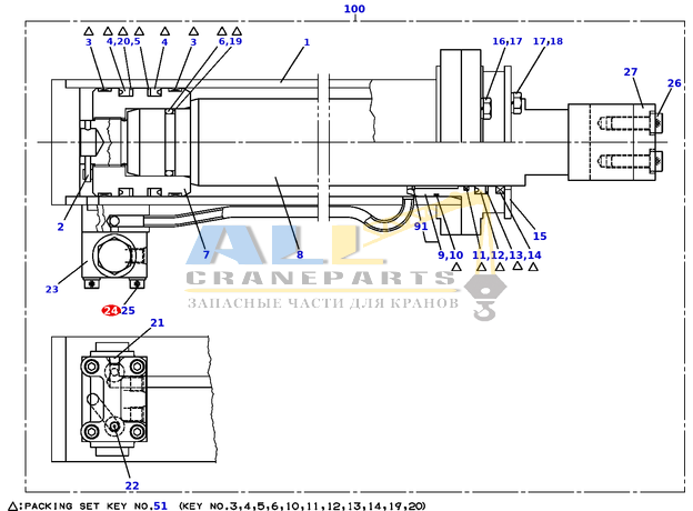 Болт с внутренним шестигранником TADANO 901-315-08055 для CL-500-1