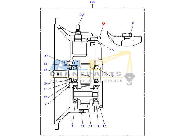 Болт с внутренним шестигранником TADANO 901-722-10025 для CL-500-1