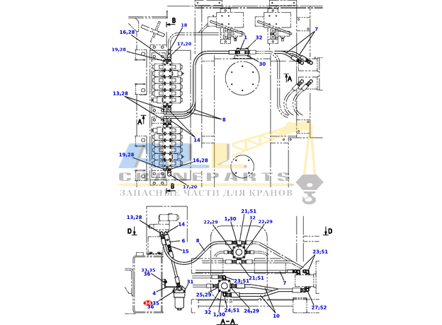 Гайка TADANO 902-012-00800 для CL-500-1