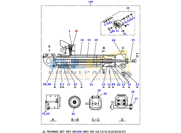 Уплотнительное кольцо TADANO 910-028-03800 для CL-500-1