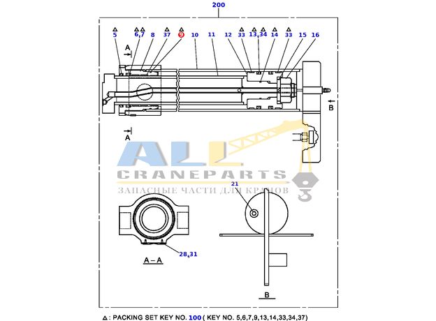 Уплотнительное кольцо TADANO 910-029-10000 для CL-500-1
